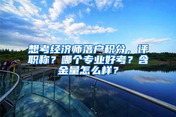 想考经济师落户积分，评职称？哪个专业好考？含金量怎么样？