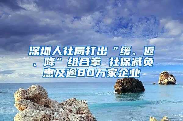 深圳人社局打出“缓、返、降”组合拳 社保减负惠及逾80万家企业
