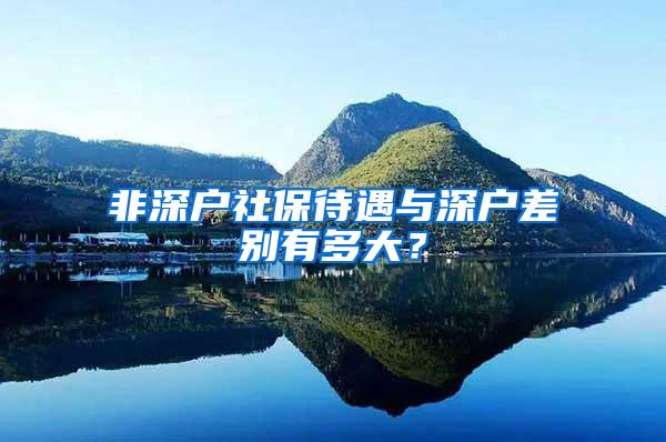 非深户社保待遇与深户差别有多大？