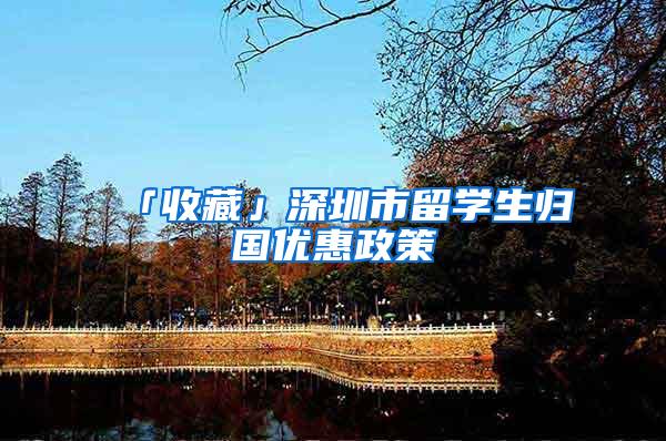 「收藏」深圳市留学生归国优惠政策