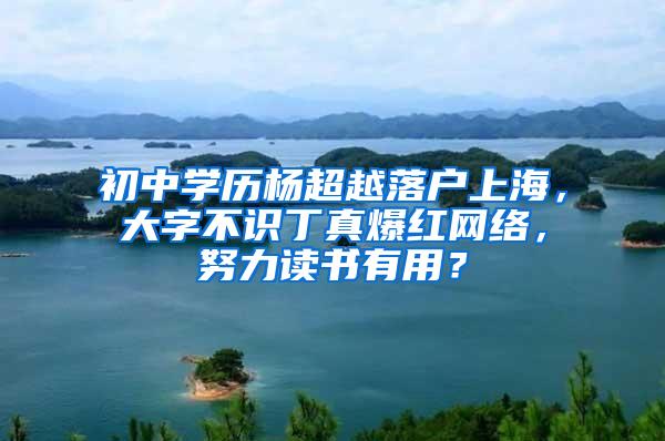 初中学历杨超越落户上海，大字不识丁真爆红网络，努力读书有用？