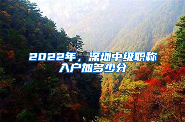 2022年，深圳中级职称入户加多少分