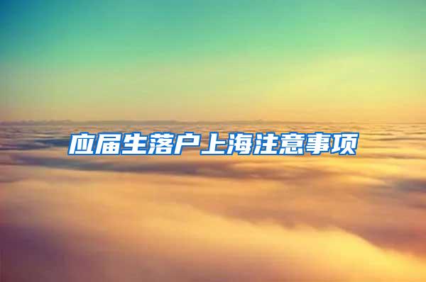 应届生落户上海注意事项