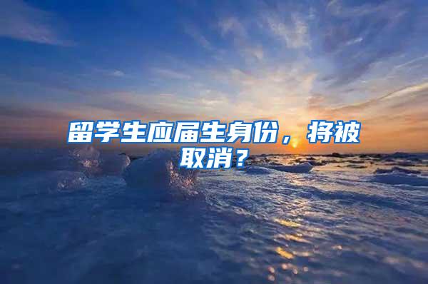 留学生应届生身份，将被取消？