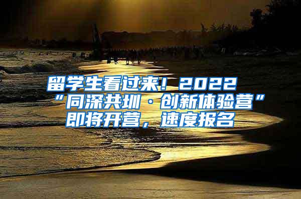 留学生看过来！2022“同深共圳·创新体验营”即将开营，速度报名