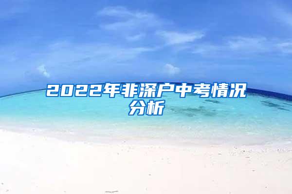 2022年非深户中考情况分析