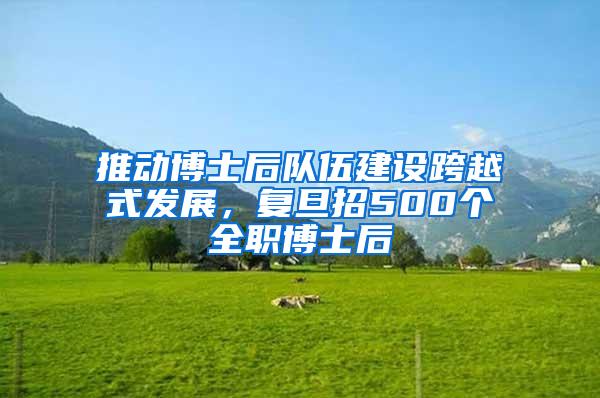 推动博士后队伍建设跨越式发展，复旦招500个全职博士后