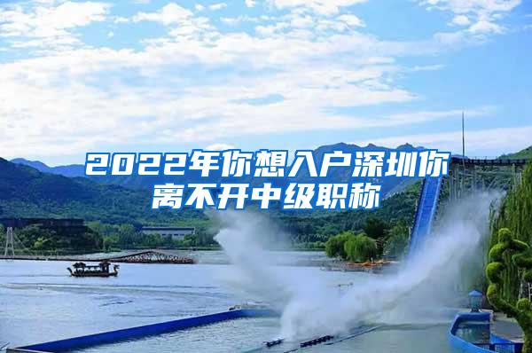 2022年你想入户深圳你离不开中级职称