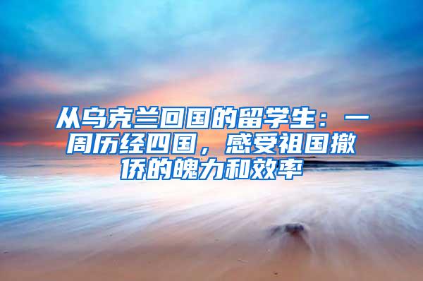 从乌克兰回国的留学生：一周历经四国，感受祖国撤侨的魄力和效率