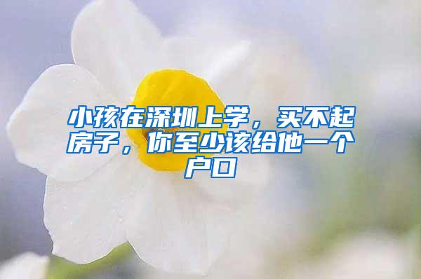 小孩在深圳上学，买不起房子，你至少该给他一个户口
