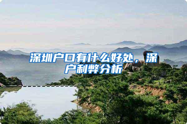 深圳户口有什么好处，深户利弊分析