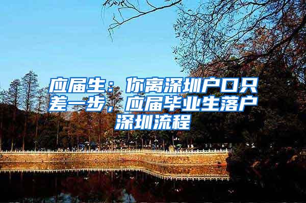 应届生：你离深圳户口只差一步，应届毕业生落户深圳流程