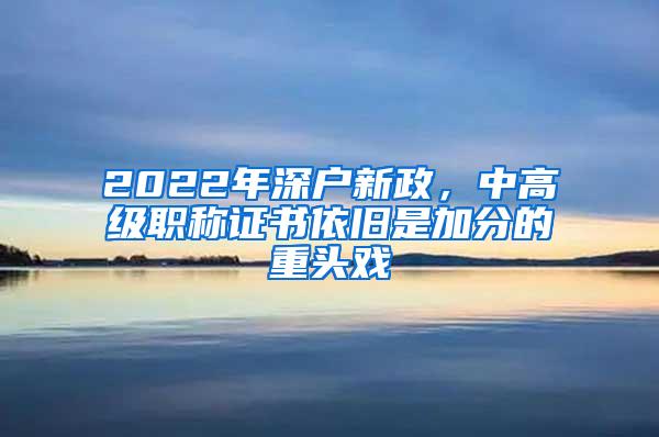 2022年深户新政，中高级职称证书依旧是加分的重头戏