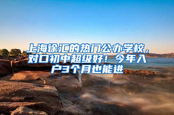 上海徐汇的热门公办学校，对口初中超级好！今年入户3个月也能进