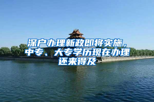 深户办理新政即将实施，中专、大专学历现在办理还来得及