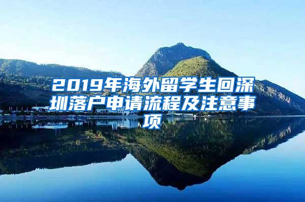 2019年海外留学生回深圳落户申请流程及注意事项