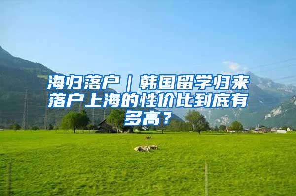 海归落户｜韩国留学归来落户上海的性价比到底有多高？