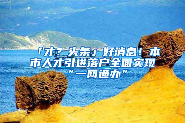 「才？头条」好消息！本市人才引进落户全面实现“一网通办”