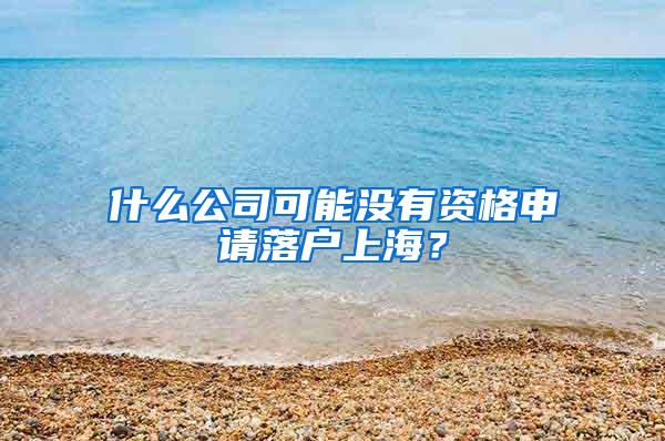 什么公司可能没有资格申请落户上海？