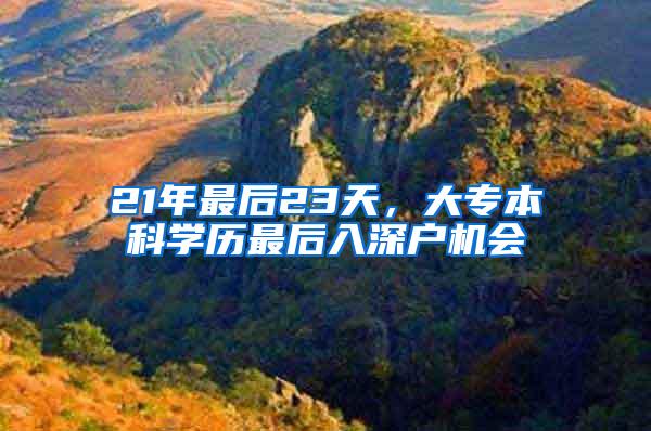21年最后23天，大专本科学历最后入深户机会