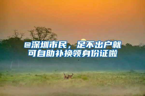 @深圳市民，足不出户就可自助补换领身份证啦