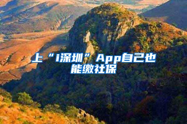 上“i深圳”App自己也能缴社保