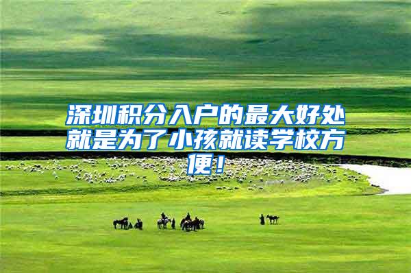 深圳积分入户的最大好处就是为了小孩就读学校方便！