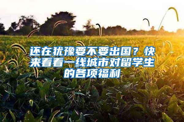 还在犹豫要不要出国？快来看看一线城市对留学生的各项福利
