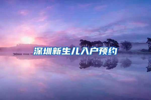 深圳新生儿入户预约