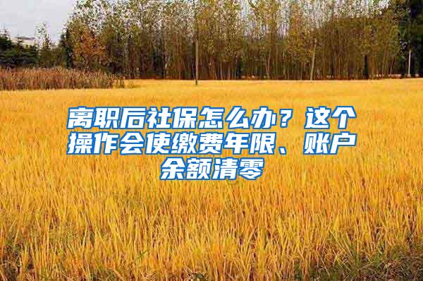 离职后社保怎么办？这个操作会使缴费年限、账户余额清零