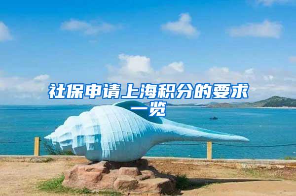 社保申请上海积分的要求一览