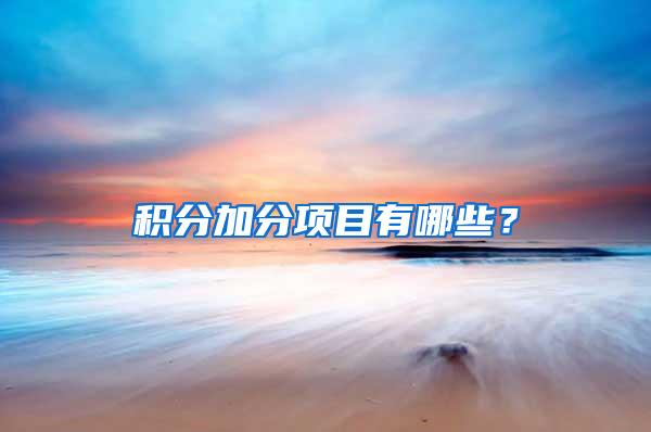 积分加分项目有哪些？