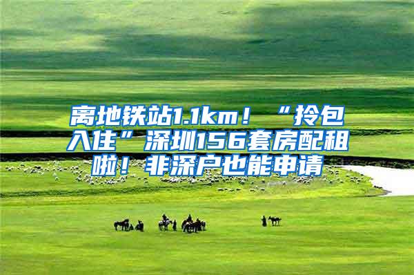 离地铁站1.1km！“拎包入住”深圳156套房配租啦！非深户也能申请