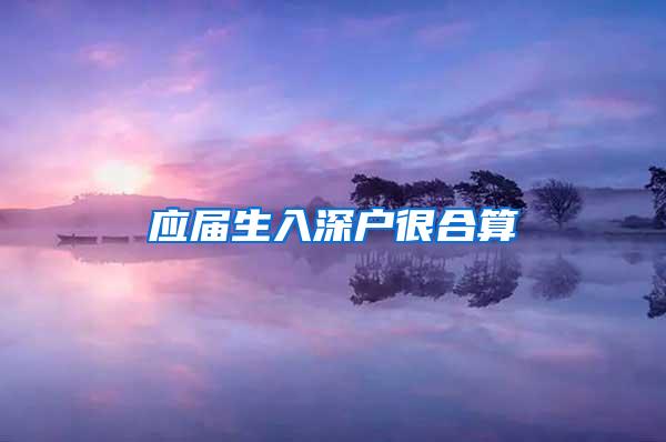 应届生入深户很合算