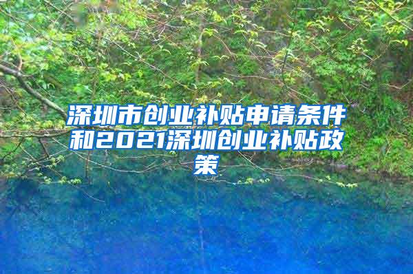 深圳市创业补贴申请条件和2021深圳创业补贴政策