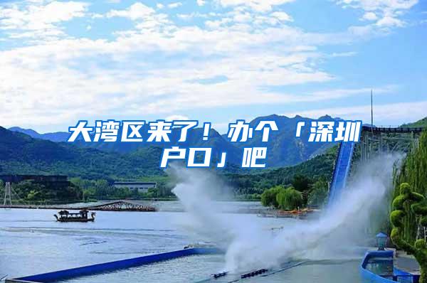 大湾区来了！办个「深圳户口」吧