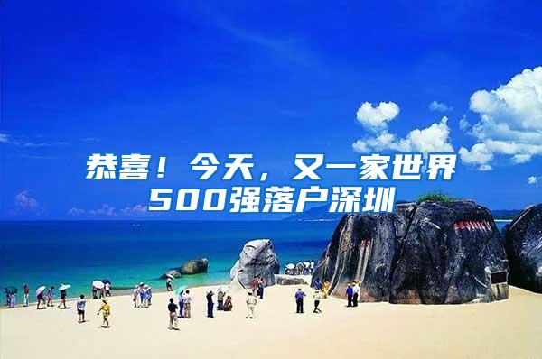 恭喜！今天，又一家世界500强落户深圳