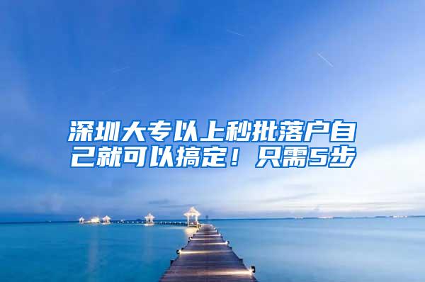 深圳大专以上秒批落户自己就可以搞定！只需5步