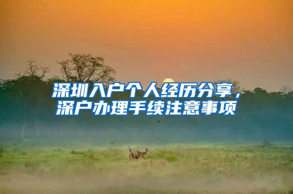深圳入户个人经历分享，深户办理手续注意事项