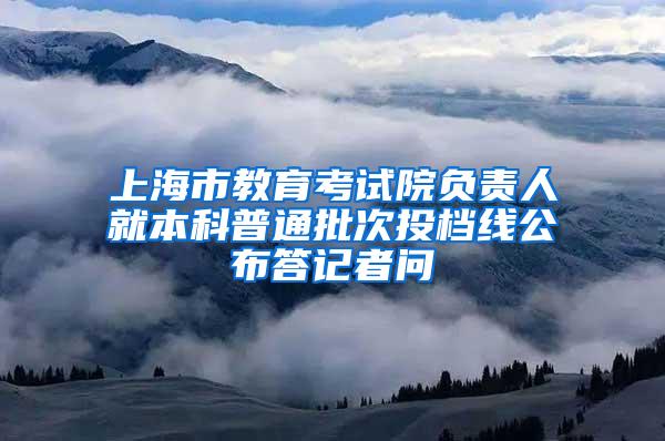 上海市教育考试院负责人就本科普通批次投档线公布答记者问