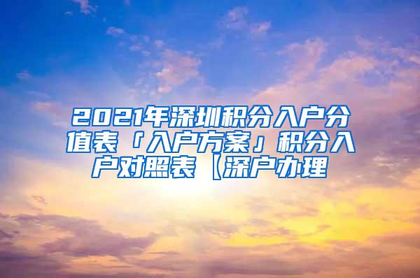 2021年深圳积分入户分值表「入户方案」积分入户对照表【深户办理