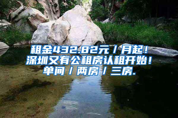 租金432.82元／月起！深圳又有公租房认租开始！单间／两房／三房.