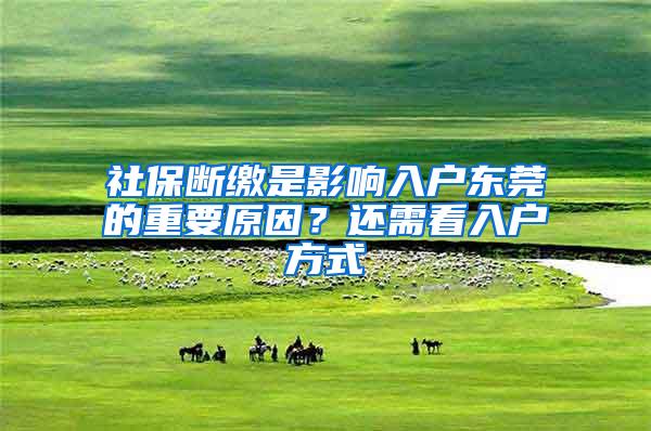 社保断缴是影响入户东莞的重要原因？还需看入户方式
