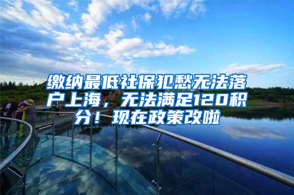 缴纳最低社保犯愁无法落户上海，无法满足120积分！现在政策改啦