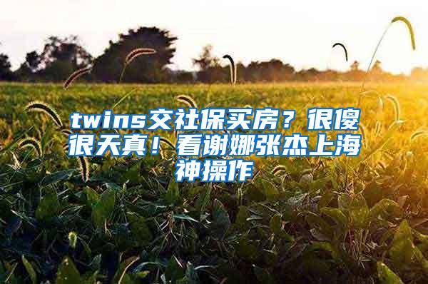 twins交社保买房？很傻很天真！看谢娜张杰上海神操作