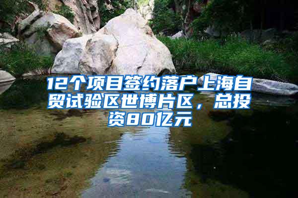 12个项目签约落户上海自贸试验区世博片区，总投资80亿元