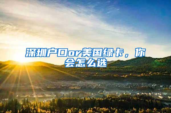 深圳户口or美国绿卡，你会怎么选