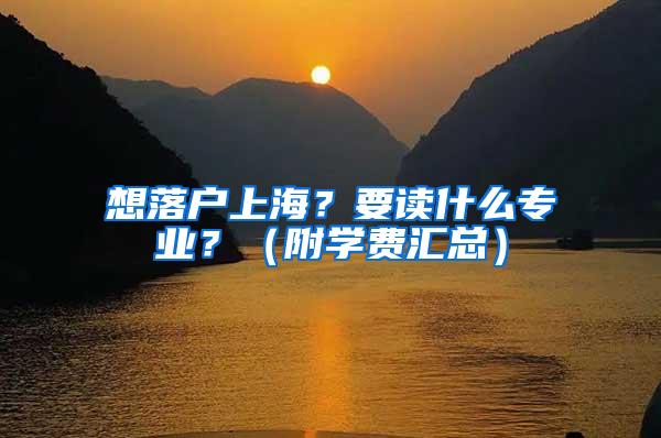 想落户上海？要读什么专业？（附学费汇总）