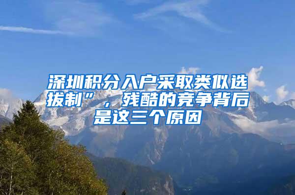 深圳积分入户采取类似选拔制”，残酷的竞争背后是这三个原因