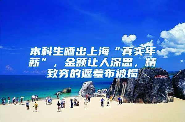 本科生晒出上海“真实年薪”，金额让人深思，精致穷的遮羞布被揭